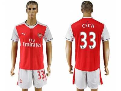 Arsenal #33 Cech Home Soccer Club Jersey2