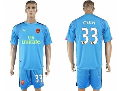 Arsenal #33 Cech Light Blue Goalkeeper Soccer Club Jersey