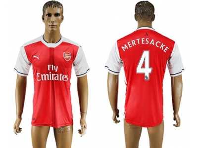 Arsenal #4 Mertesacke Home Soccer Club Jersey1