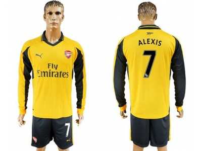 Arsenal #7 Alexis Away Long Sleeves Soccer Club Jersey