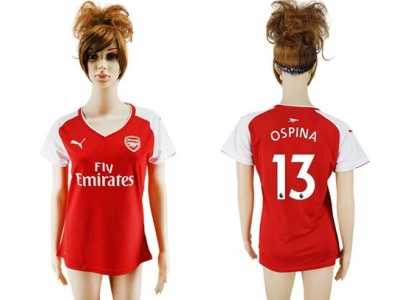 Women's Arsenal #13 Ospina Home Soccer Club Jersey