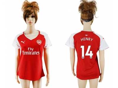 Women's Arsenal #14 Henry Home Soccer Club Jersey