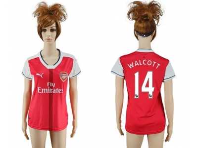 Women's Arsenal #14 Walcott Home Soccer Club Jersey1