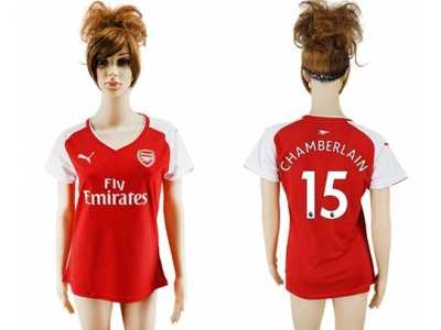 Women's Arsenal #15 Chamberlain Home Soccer Club Jersey