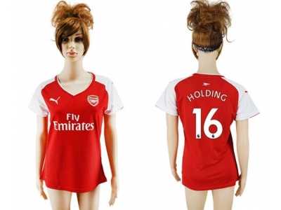 Women's Arsenal #16 Holding Home Soccer Club Jersey