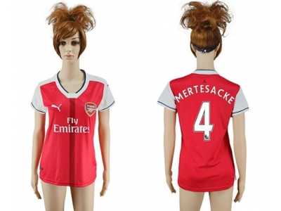Women's Arsenal #4 Mertesacker Home Soccer Club Jersey1