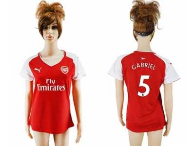 Women's Arsenal #5 Gabriel Home Soccer Club Jersey
