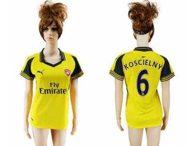 Women's Arsenal #6 Koscielny Away Soccer Club Jersey