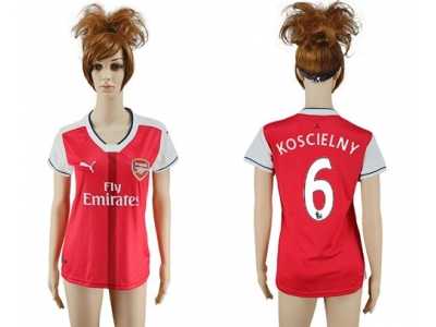 Women's Arsenal #6 Koscielny Home Soccer Club Jersey1