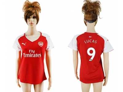 Women's Arsenal #9 Lucas Home Soccer Club Jersey