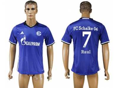 Schalke 04 #7 Raul Blue Home Soccer Club Jersey2