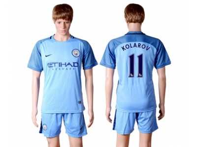 Manchester City #11 Kolarov Home Soccer Club Jersey2