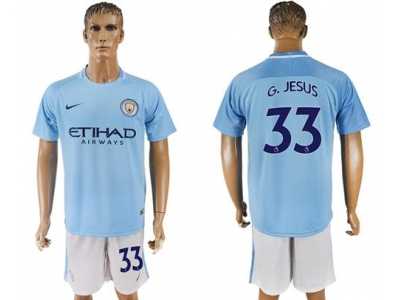 Manchester City #33 G.Jesus Home Soccer Club Jersey