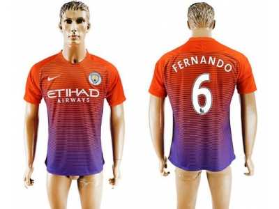 Manchester City #6 Fernando Sec Away Soccer Club Jersey1