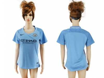 Women's Manchester City Blank Home Soccer Club Jersey