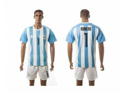 Argentina #1 Romero Home Soccer Country Jersey1