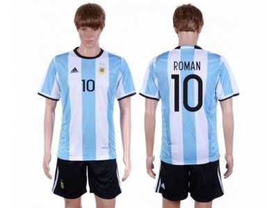 Argentina #10 Roman Home Soccer Country Jersey