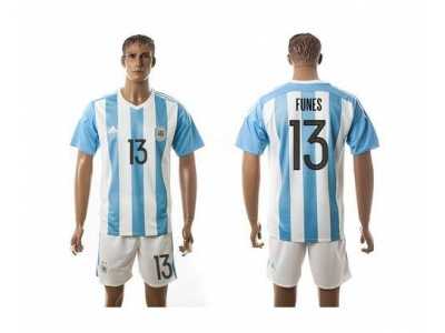 Argentina #13 Funes Home Soccer Country Jersey1