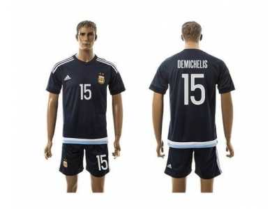 Argentina #15 Demchelis Away Soccer Country Jersey