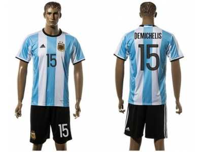 Argentina #15 Demichelis Home Soccer Country Jersey