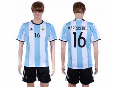 Argentina #16 Marcos RoJo Home Soccer Country Jersey