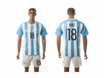 Argentina #18 Tevez Home Soccer Country Jersey1