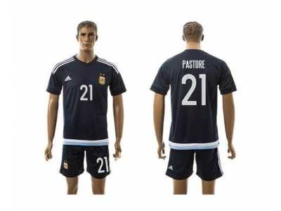 Argentina #21 Pastore Away Soccer Country Jersey
