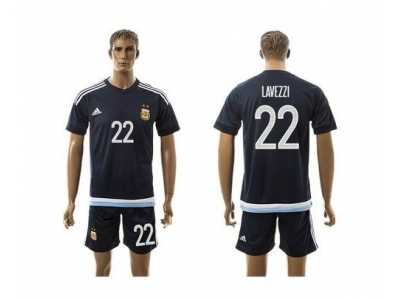Argentina #22 Lavezzi Away Soccer Country Jersey