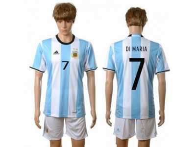 Argentina #7 Di Maria Home Soccer Country Jersey1