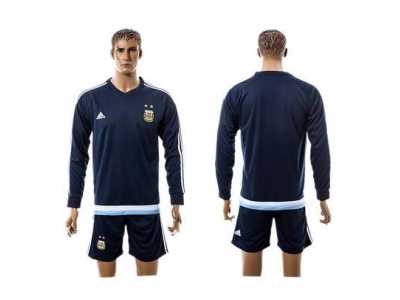 Argentina Blank Away Long Sleeves Soccer Country Jersey