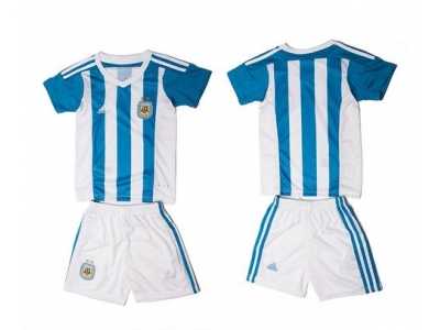 Argentina Blank Home Kid Soccer Country Jersey1