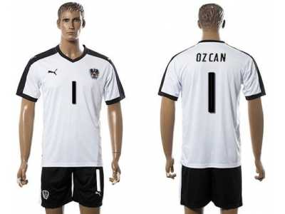 Austria #1 Ozcan White Away Soccer Country Jersey