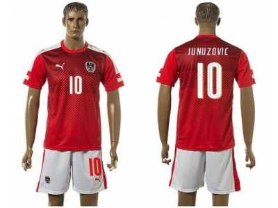 Austria #10 Junuzovic Red Home Soccer Country Jersey