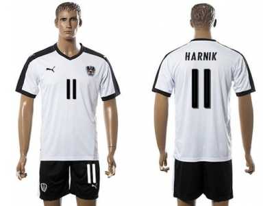 Austria #11 Harnik White Away Soccer Country Jersey