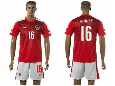 Austria #16 Wimmer Red Home Soccer Country Jersey
