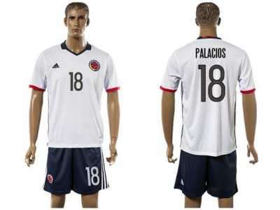 Colombia #18 Palacios Away Soccer Country Jersey