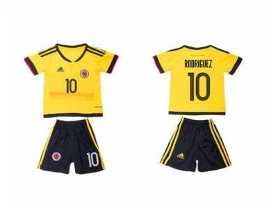 Colombia #10 Rodriguez Home Kid Soccer Country Jersey