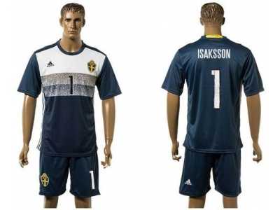 Sweden #1 Isaksson Away Soccer Country Jersey