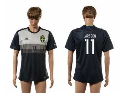 Sweden #11 Larsson Away Soccer Country Jersey1