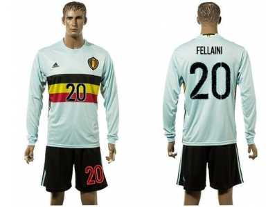 Belgium #20 Fellaini Away Long Sleeves Soccer Country Jersey