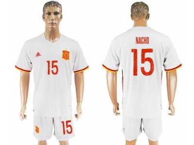 Spain #15 Nacho Away Soccer Country Jersey