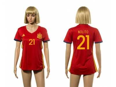 Women\'s Spain #21 Nolito Red Home Soccer Country Jersey