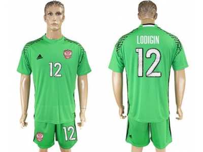 Russia #12 Lodigin Green Goalkeeper Soccer Country Jersey