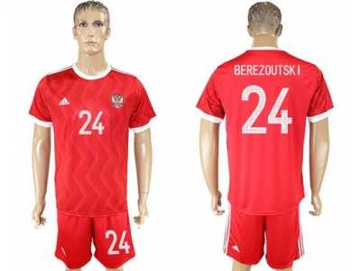 Russia #24 Berezoutski Federation Cup Home Soccer Country Jersey