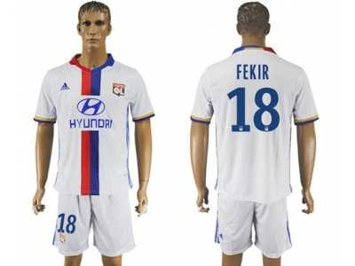 Lyon #18 Fekir Home Soccer Club Jersey2