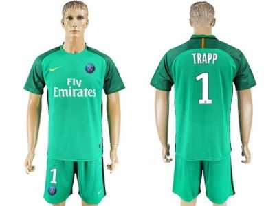 Paris Saint-Germain #1 Trapp Green Goalkeeper Soccer Club Jersey1