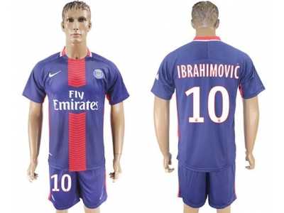 Paris Saint-Germain #10 Ibrahimovic Home Soccer Club Jersey2