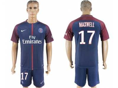 Paris Saint-Germain #17 Maxwell Home Soccer Club Jersey