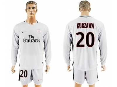 Paris Saint-Germain #20 Kurzawa Sec Away Long Sleeves Soccer Club Jersey
