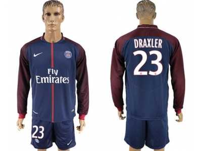 Paris Saint-Germain #23 Draxler Home Long Sleeves Soccer Club Jersey